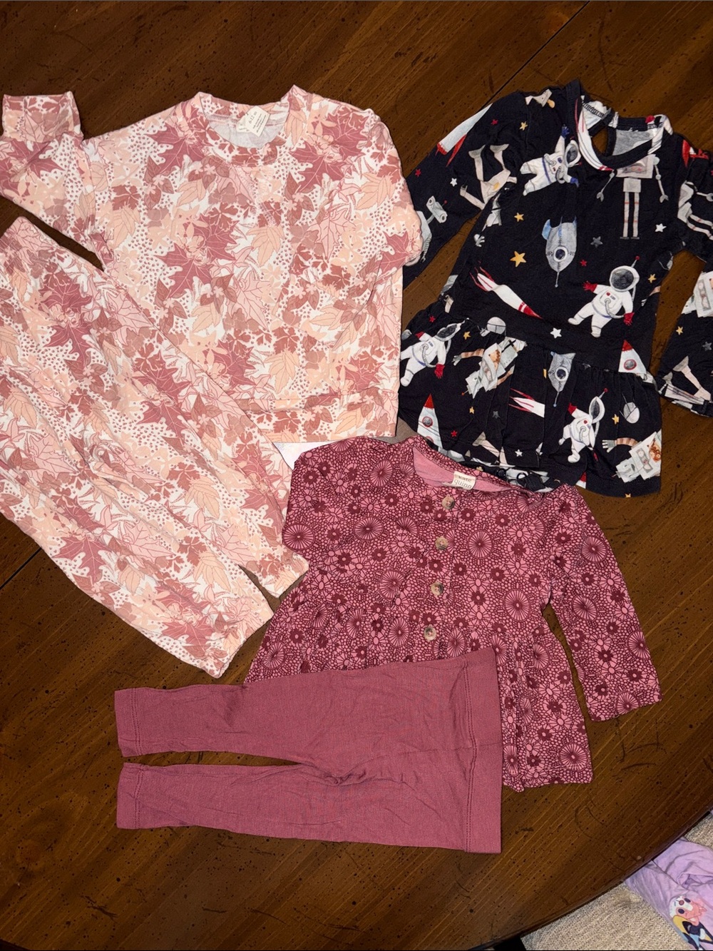 kate quinn Pink Floral and Little Bum Bums Space-Themed Kids Play Sets 6-12M
